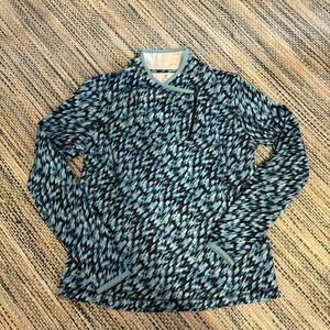 T By Talbots Women's Medium Colorful Camo Asymmetrical Zip Pullover